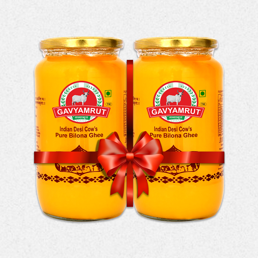 GAVYAMRUT INDIAN A2 DESI BILONA COW GHEE (2L GLASS JAR)